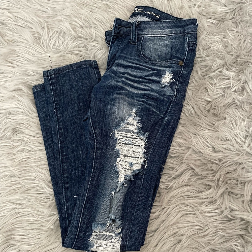 Blue rip jeans